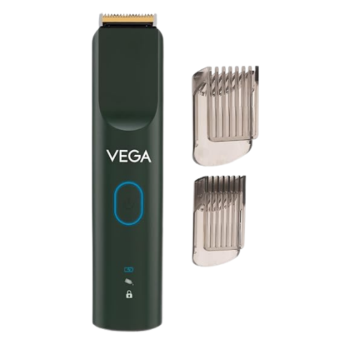 Close-up of a modern ear hair trimmer showing ergonomic design and stainless steel blades, ideal for safe and precise personal grooming.