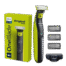 Close-up of an electric beard trimmer with adjustable settings